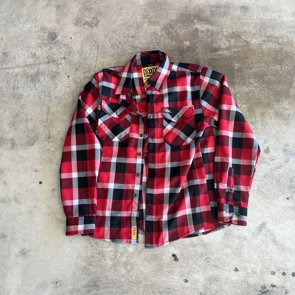 Dixxon Flannel Clay Smith Cams Red Plaid Mr Horsepower Pearl Snap Shirt Mens Xs